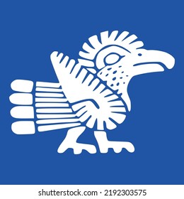 Bird Aztec Maya Mexico Inca Ancient Historic Blue Vector