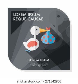 bird and baby flat icon with long shadow,eps10
