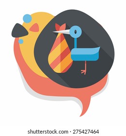 bird and baby flat icon with long shadow,eps10