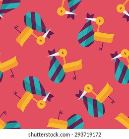 bird and baby flat icon,eps10 seamless pattern background