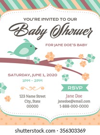 Bird Baby Shower Invitation