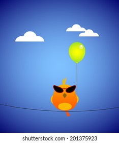 The bird and balloon
