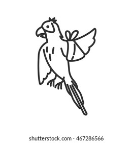 bird with bandage linear icon. Thin line design