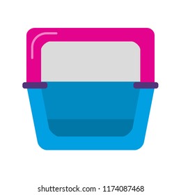 Bird bath accessory for cage in flat style