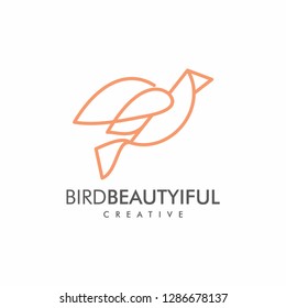 bird beautiful logo line