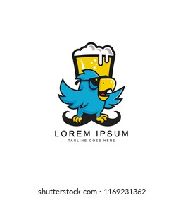 Bird and Beer Logo Template