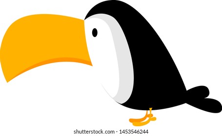 Bird with big beak, illustration, vector on white background.