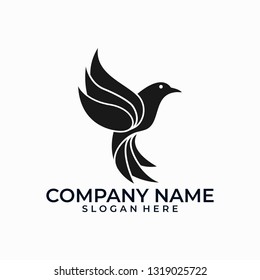 Bird black color design illustration color vector template. Suitable for Creative Industry, Multimedia, entertainment, Educations, Shop, and any related business