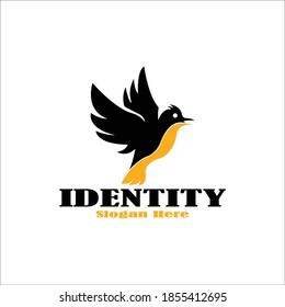 Bird black color design illustration color vector template. Suitable for Creative Industry  Multimedia  entertainment  Educations  Shop  and any related business