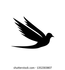 Bird black cool logo vector