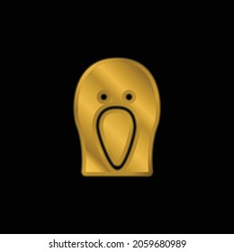 Goldenes Symbol oder Logo auf der Vorderseite des Vogelschwarzen Kopfes