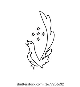 diseño vectorial de icono de línea negra pájaro