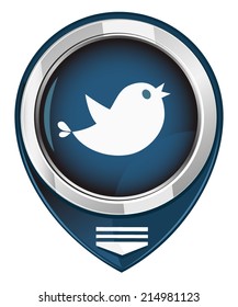 Bird black round icon