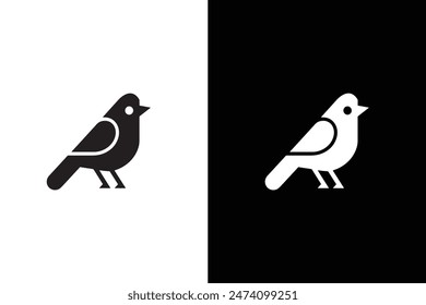 A Bird black Silhouette vector. birds silhouette on white background, vector illustration.