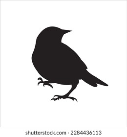 a bird black silhouette. Vector illustration
