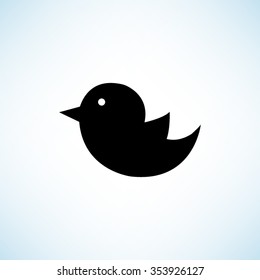 bird -  black vector icon