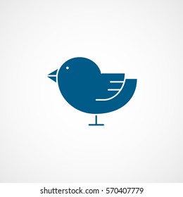Bird Blue Flat Icon On White Background