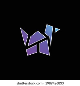 Bird blue gradient vector icon