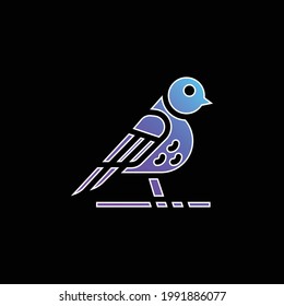 Bird blue gradient vector icon