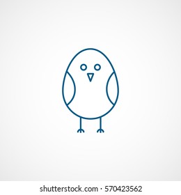 Bird Blue Line Icon On White Background