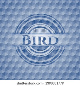 Bird blue polygonal badge. Vector Illustration. Detailed.
