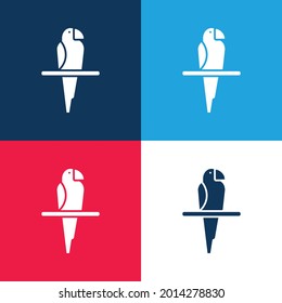 Bird blue and red four color minimal icon set