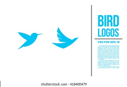 Bird Blue Tiny Logo vector illustration 