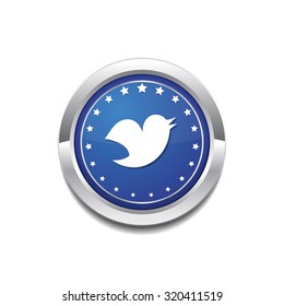 Bird Blue Vector Icon Button