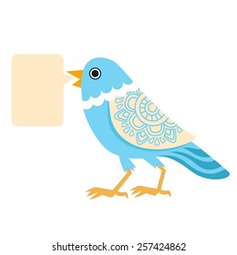 Bird blue vector illustration.Bird background