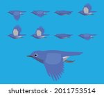 Bird Bluebird Flying Cartoon Vector Animation Frame