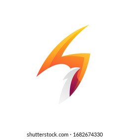 Bird bolt vector logo design
