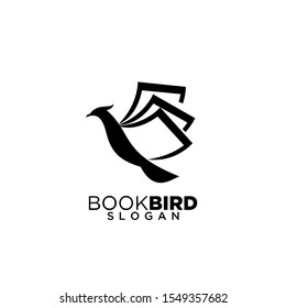 bird book creative modern logo icon design vector illustration