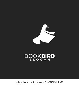 bird book creative modern logo icon design vector illustration with black background