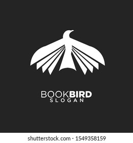 bird book creative modern logo icon design vector illustration with black background