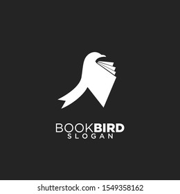 bird book creative modern logo icon design vector illustration with black background