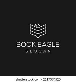 bird book creative modern logo icon design vector illustration with black background