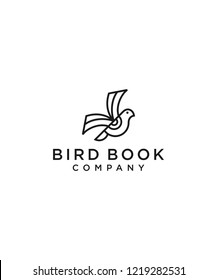 bird book logo design vector illustration template