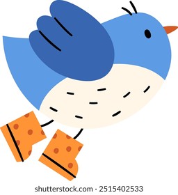 Vogel mit Stiefeln fliegen Vektorgrafik