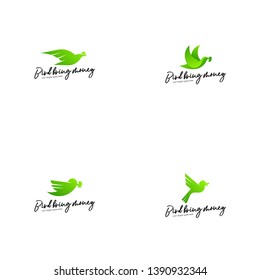 Bird bring money logo template. Green bird logo template. Bird logo concept. Animal logo vector
