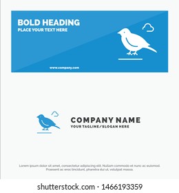 Bird, British, Small, Sparrow SOlid Icon Website Banner and Business Logo Template. Vector Icon Template background