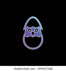 Bird In Broken Egg blue gradient vector icon