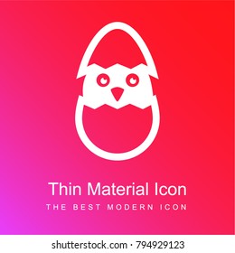 Bird in broken egg red and pink gradient material white icon minimal design