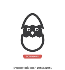 Bird in broken egg vector icon