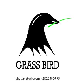 A bird brought a blade of grass illustration for food products. A simple vektor flat design.