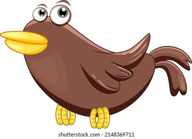 Bird with brown feathers illustration