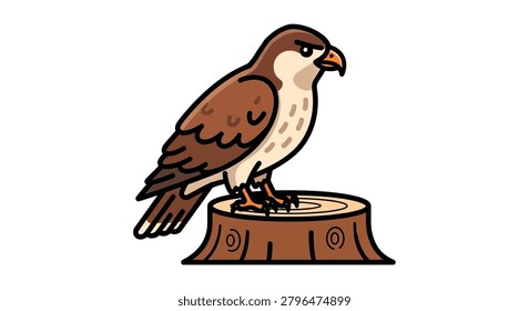 Bird with brown wings and white chest