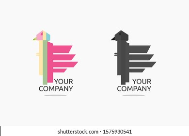 bird building modern vector logo