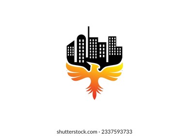 bird buildings vector template logo design