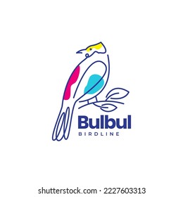 bird bulbul lines art abstract logo design 