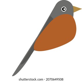 bird bullfinch icon.  animal with wings